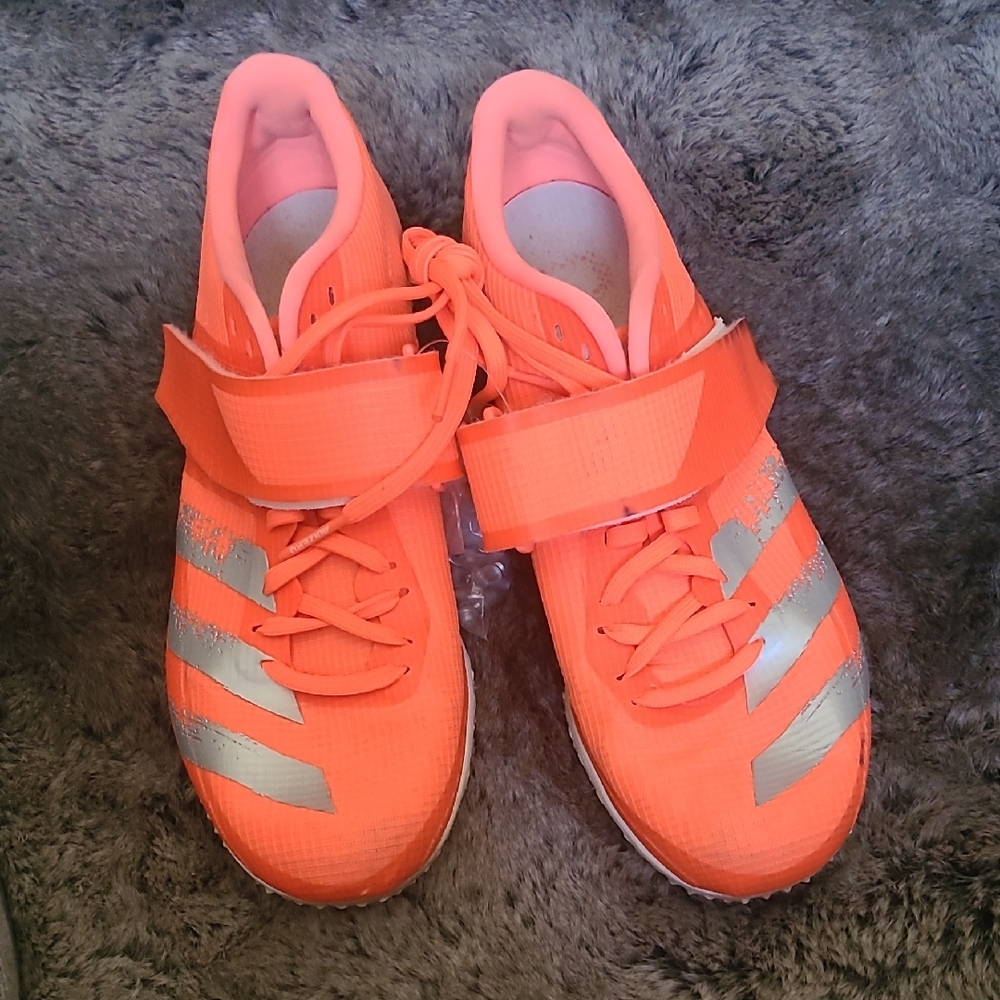 adidas Orange Track Spikes Shoes w/ Strap & Removable Spikes